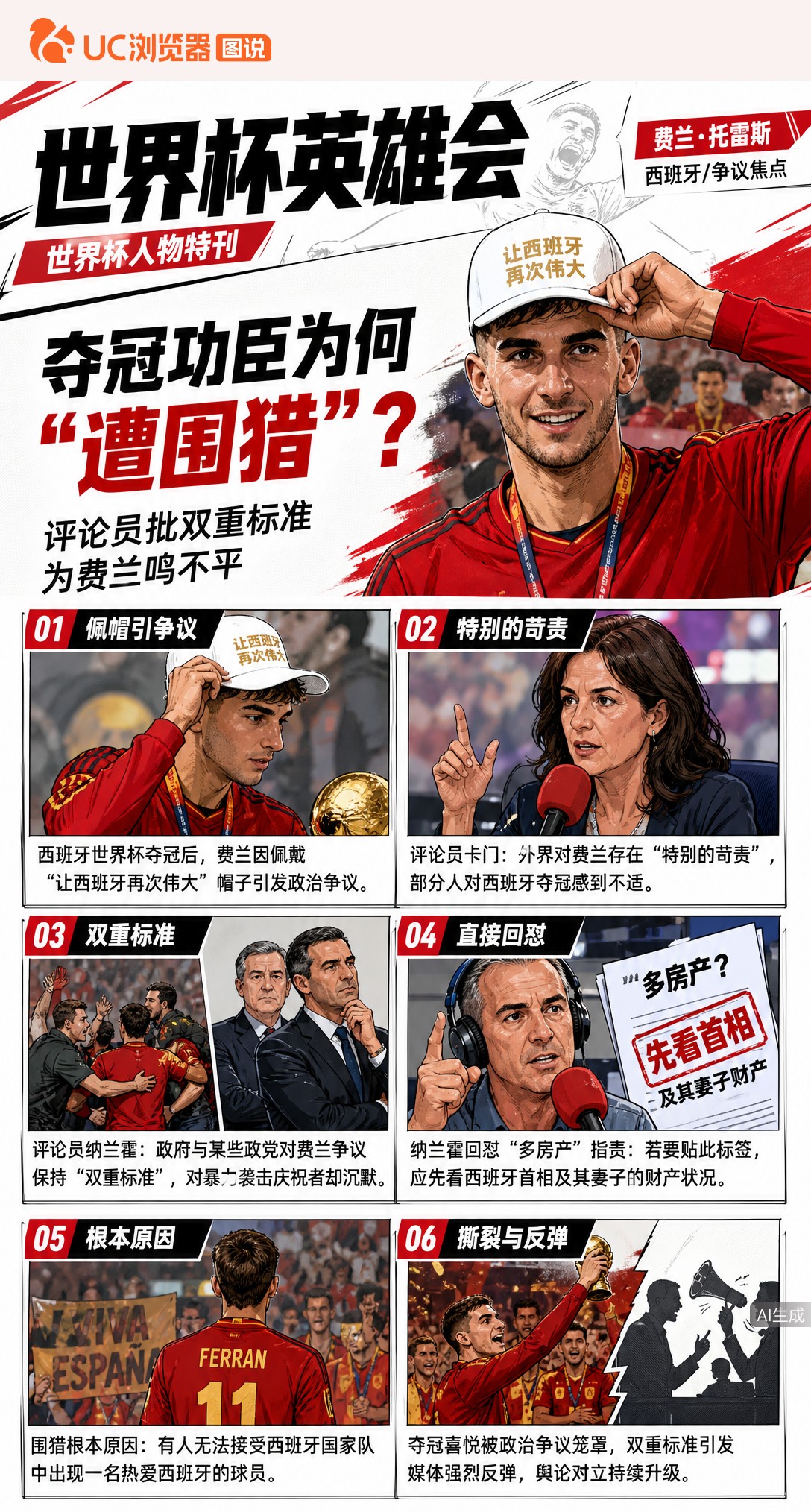 费兰夺冠进球却遭"围猎"！西班牙媒体怒批双重标准
