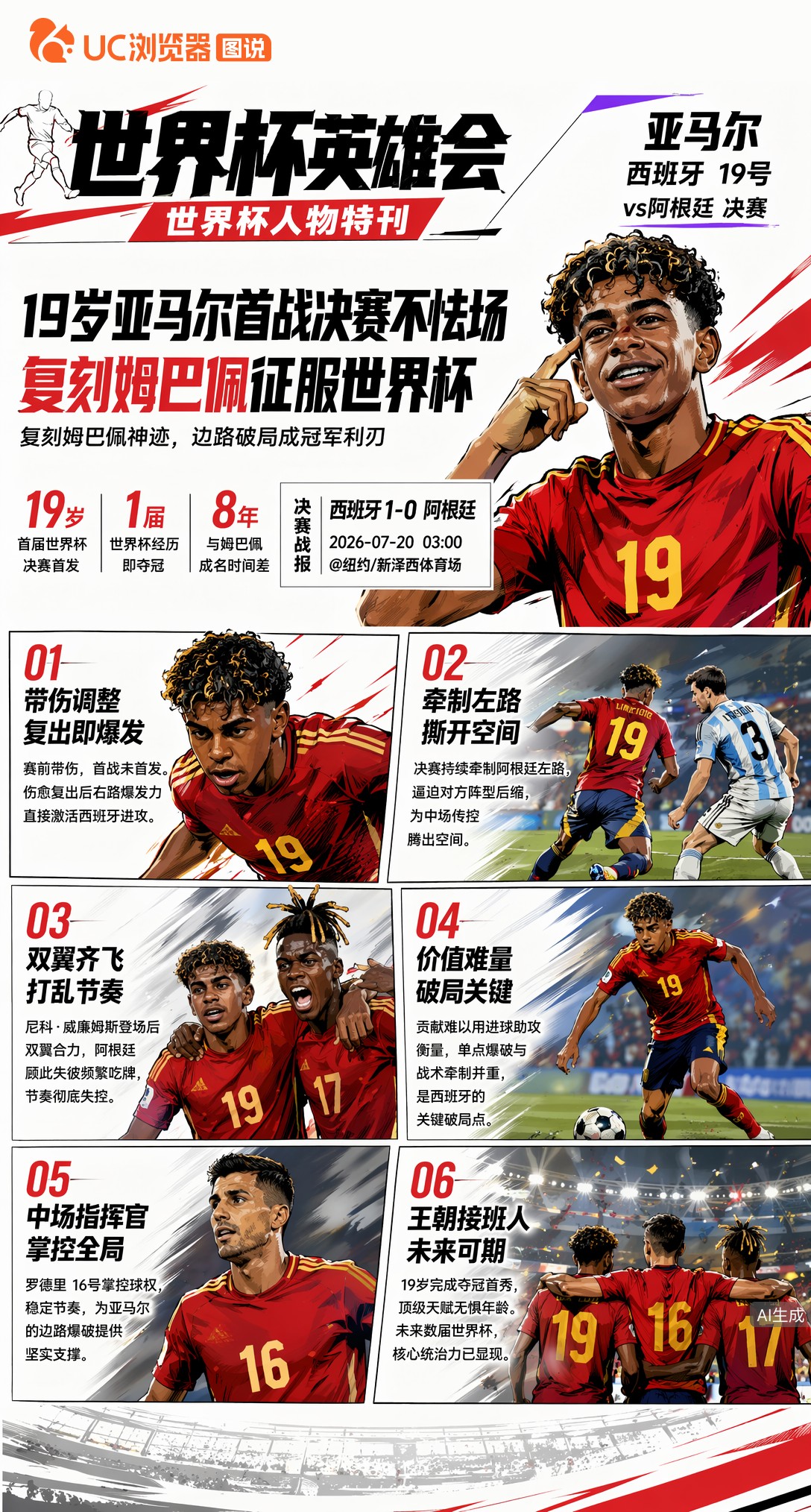 19岁亚马尔首战决赛不怯场，复刻姆巴佩征服世界杯