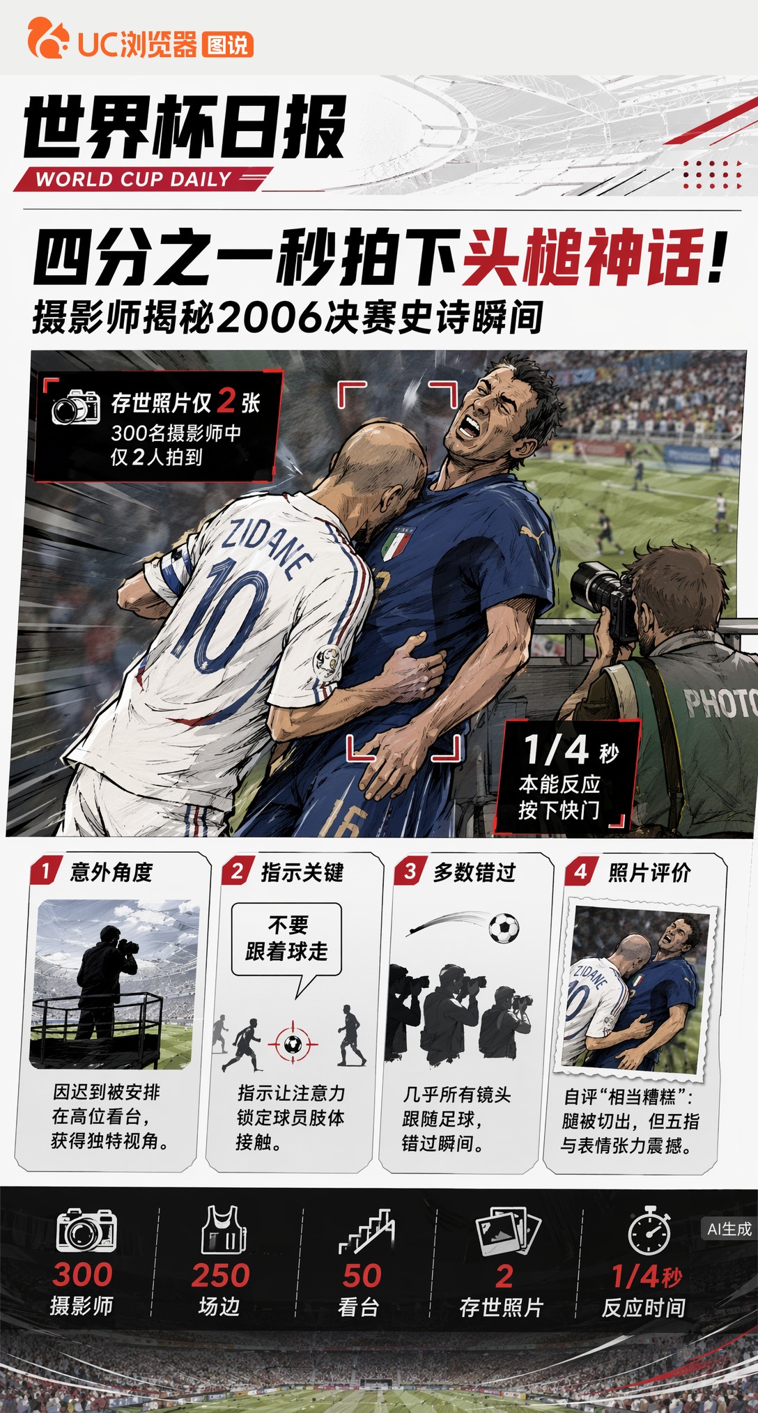四分之一秒拍下头槌神话！摄影师揭秘2006决赛史诗瞬间