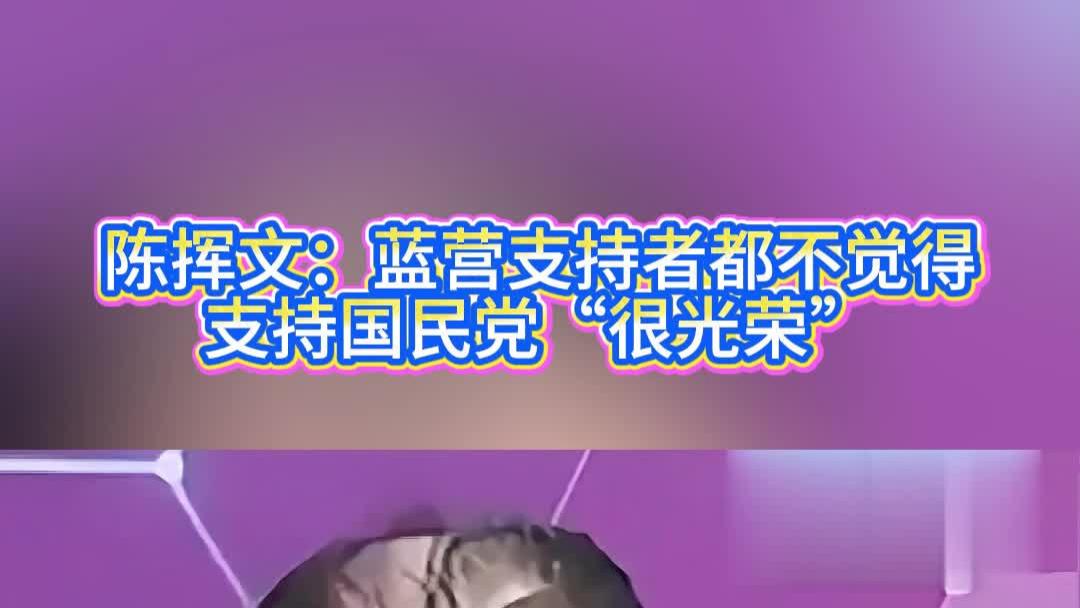 陈挥文：蓝营支持者都不觉得支持国民党“很光荣”