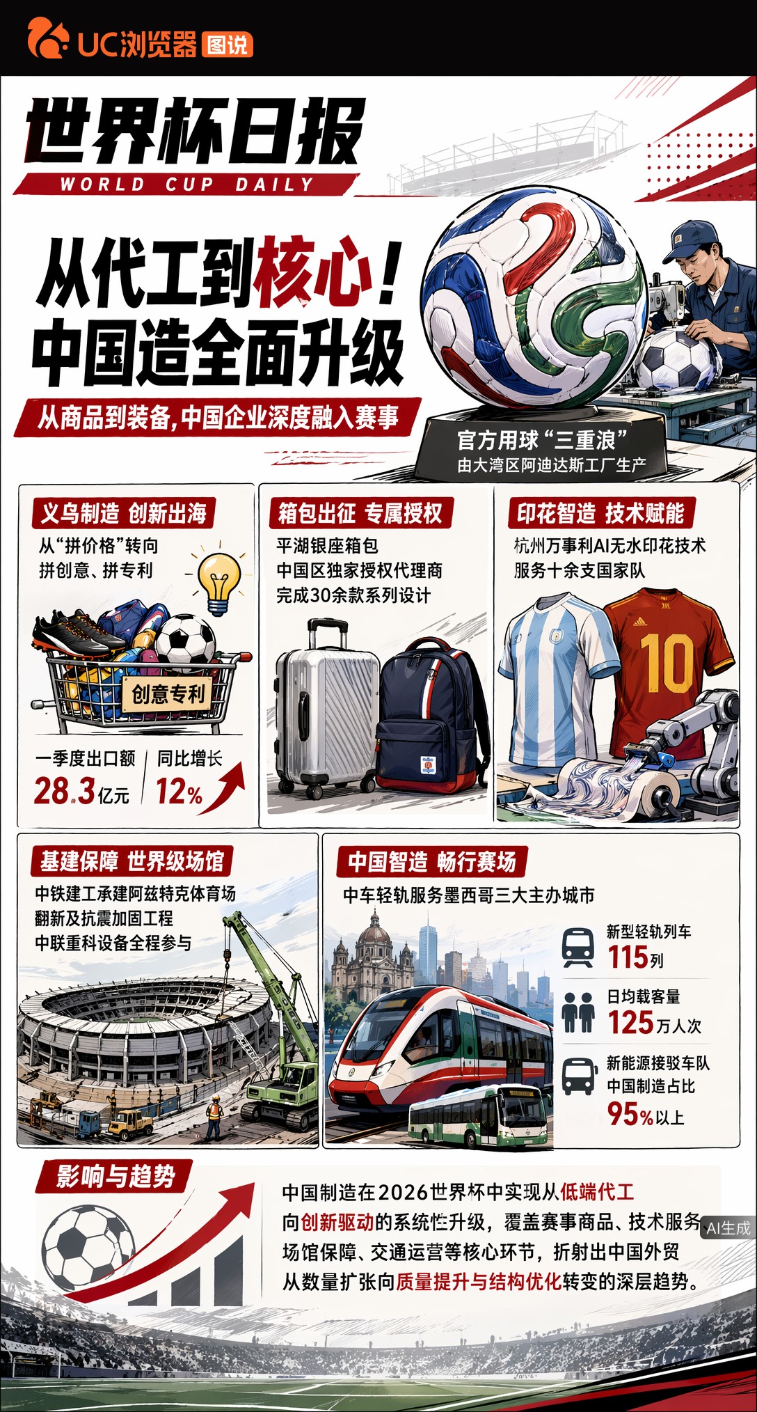 从代工到核心！中国造球、建场馆、跑轻轨，世界杯中国制造全面升级