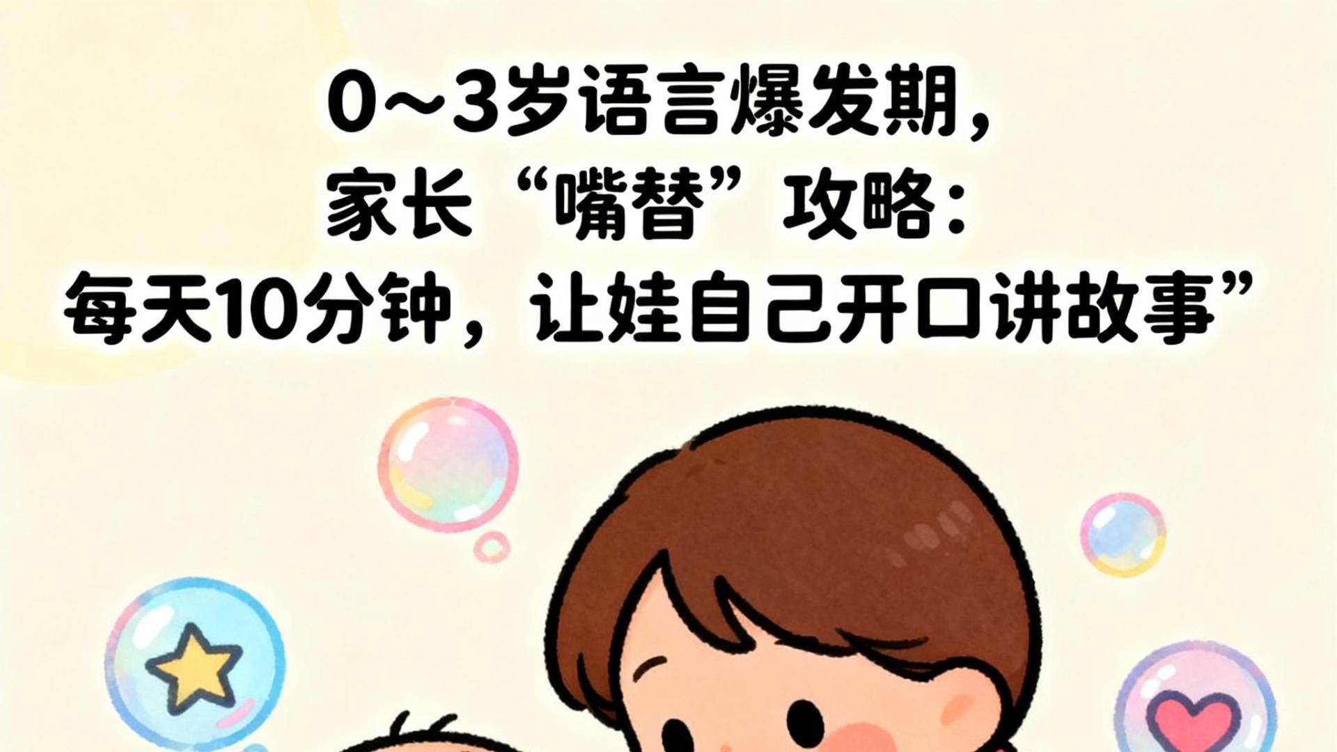 0～3岁语言爆发期，家长“嘴替”攻略：每天10分钟，让娃自己开口讲故事