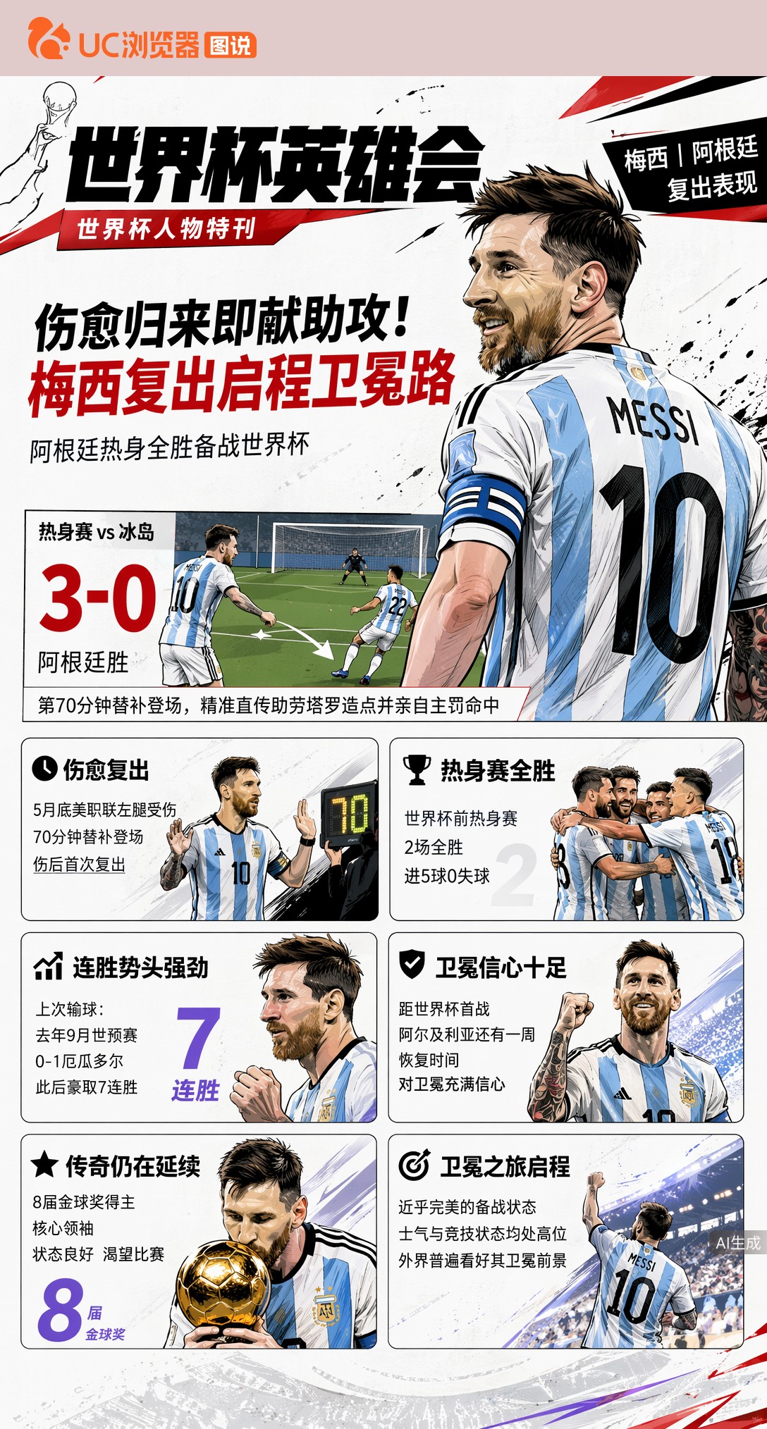 伤愈归来即献助攻！梅西替补登场助阿根廷3-0，卫冕之旅正式启程