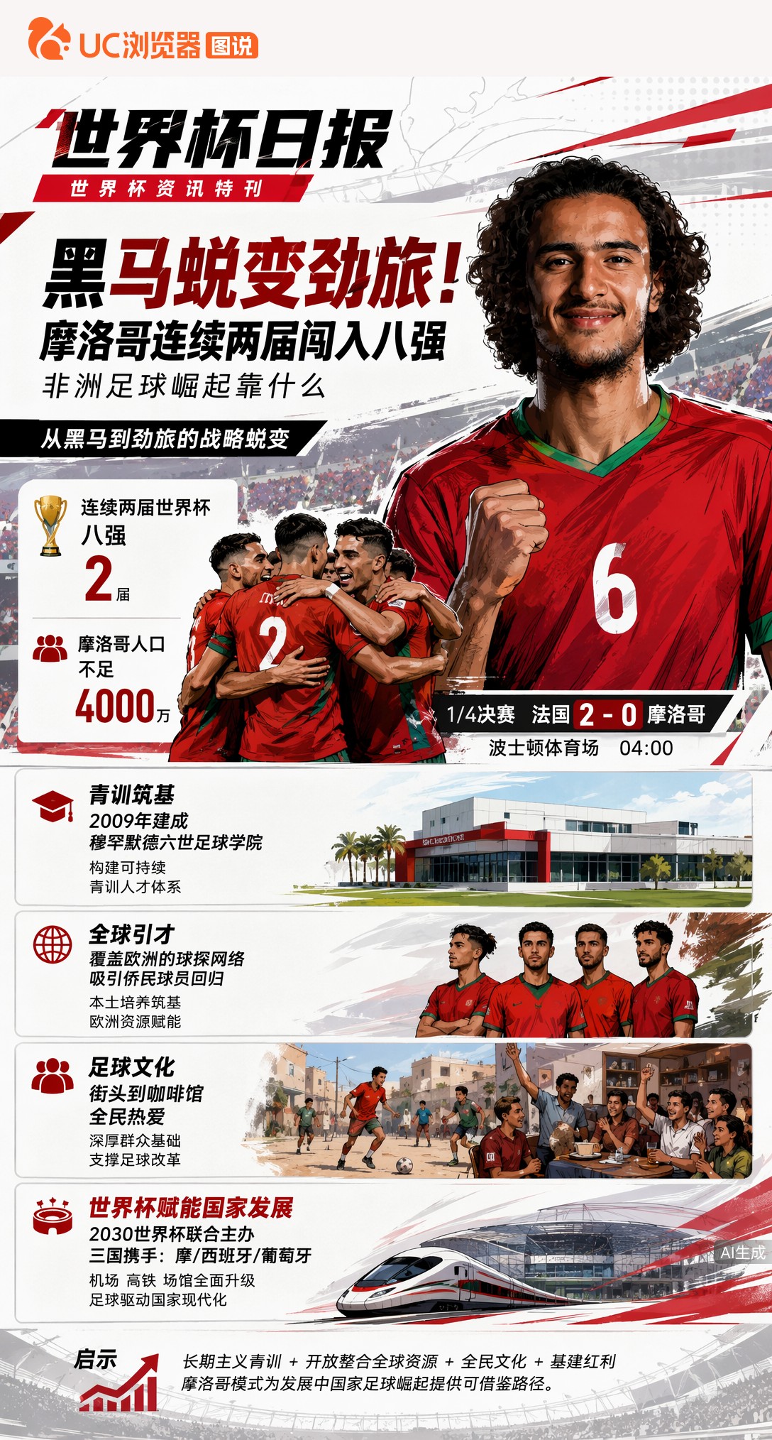 黑马蜕变劲旅！摩洛哥连续两届闯入八强，非洲足球崛起靠什么