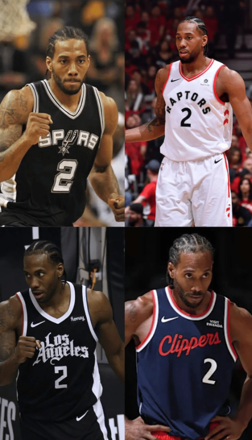 美媒更新动态，晒出一组伦纳德的照片。
“17、19、21、26赛季的伦纳德，哪个