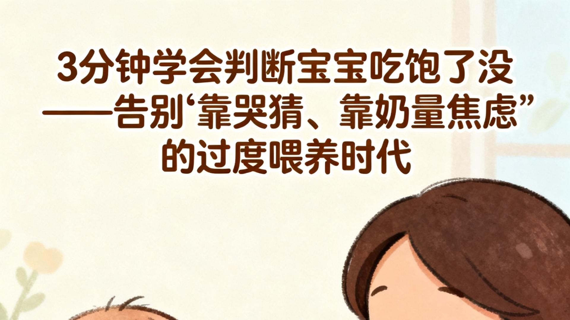 3分钟学会判断宝宝吃饱了没——告别“靠哭猜、靠奶量焦虑”的过度喂养时代