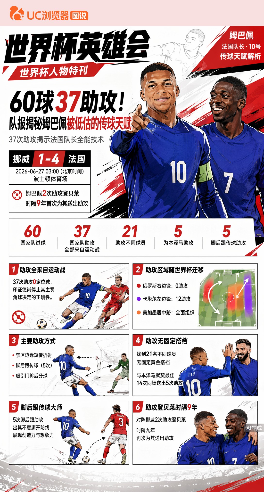 60球37助攻！队报揭秘姆巴佩被低估的传球天赋