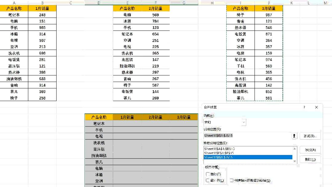excel小技巧：别再傻傻复制粘贴了，用这个方法，一秒合并多个表格数据！