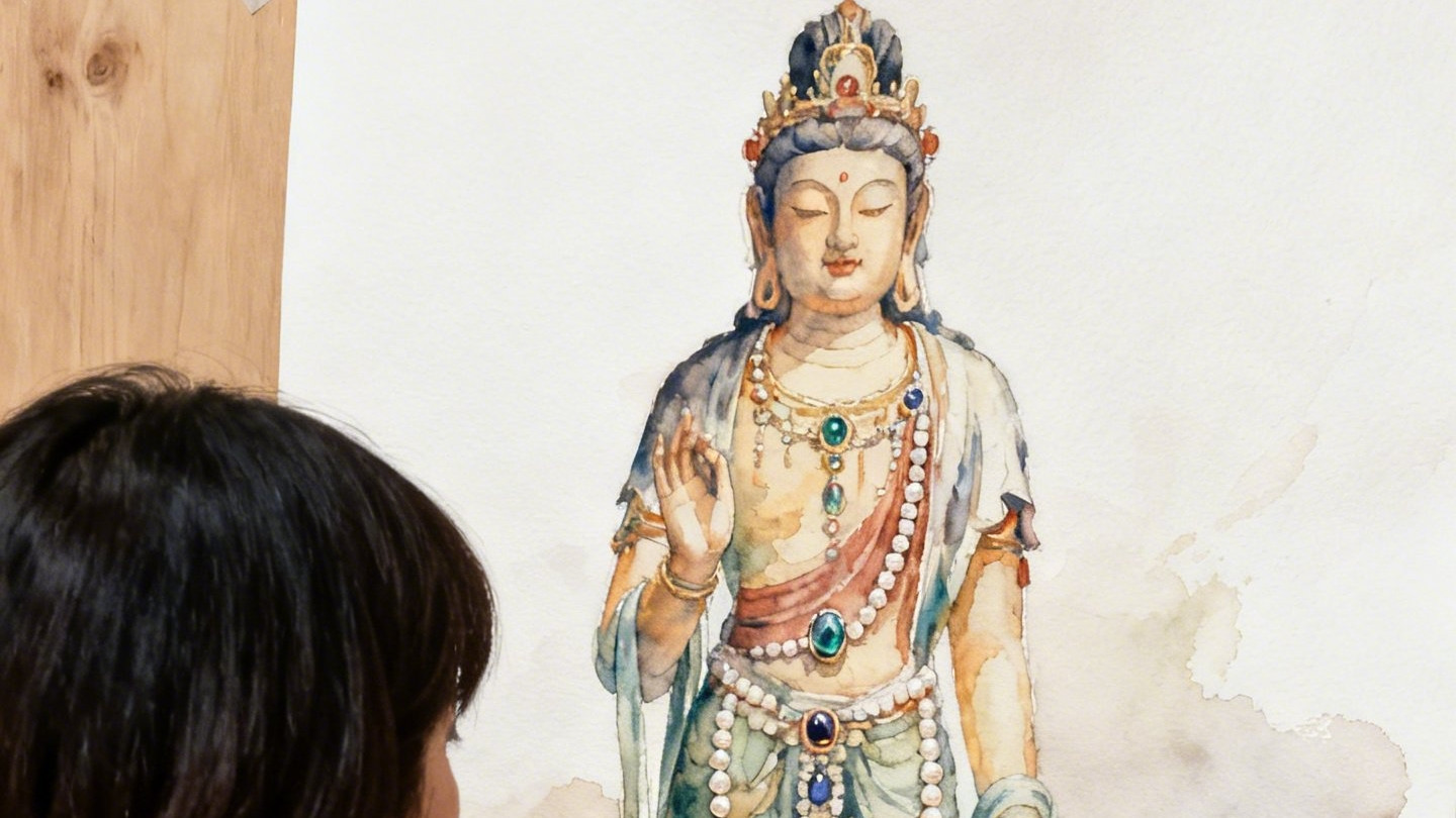 腊廿四——水色融禅绘佛心