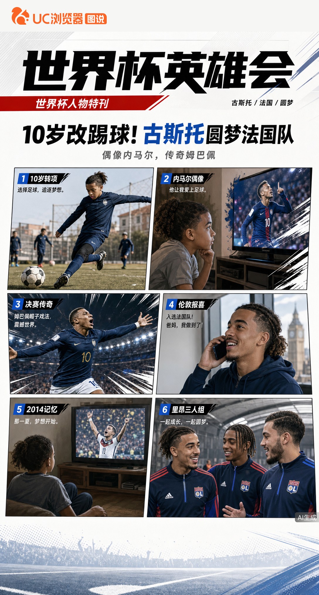 圆梦！古斯托忆入选法国队瞬间：小时候说的梦想真的实现了