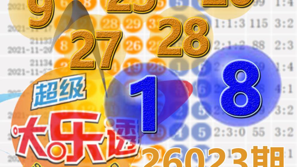 大乐透26023期开奖结果：前区四连号25-26-27-28，后区1-8，6注一等奖