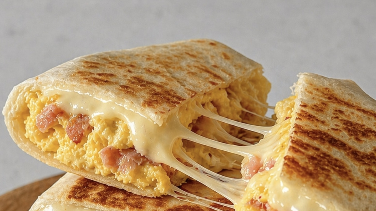 5分钟搞定！爆浆蟹柳芝士卷饼，低卡又满足的懒人早餐