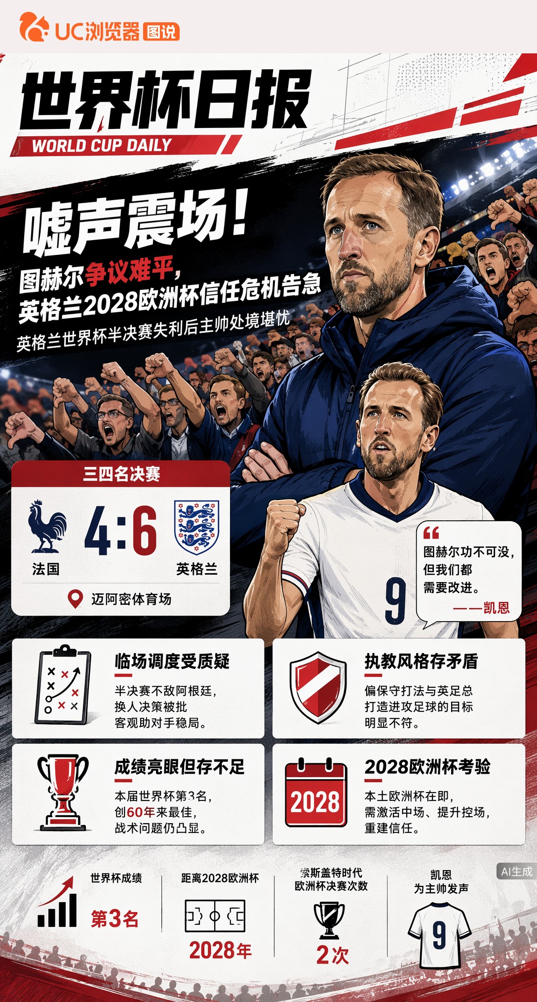 嘘声震场！图赫尔争议难平，英格兰2028欧洲杯信任危机告急