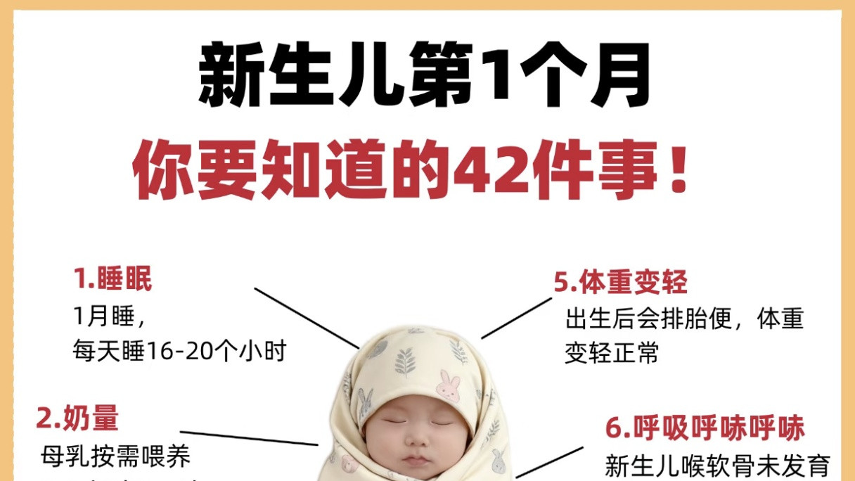 新生儿第1个月护理指南，新手爸妈快收藏！