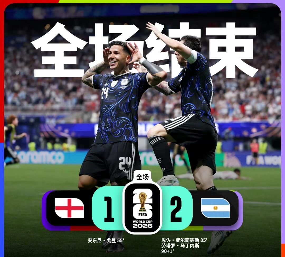 阿根廷2比1英格兰，晋级世界杯决赛，影响非常巨大，将引发四大蝴蝶效应：
1，凯恩