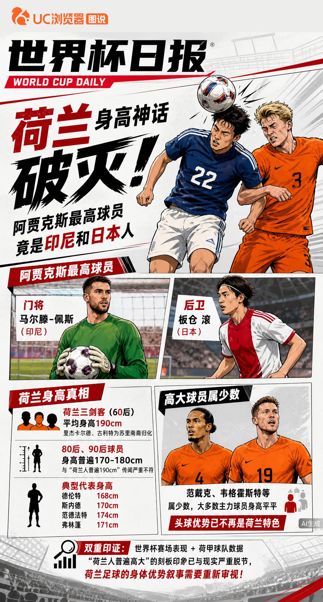荷兰身高神话破灭！阿贾克斯最高球员竟是印尼和日本人