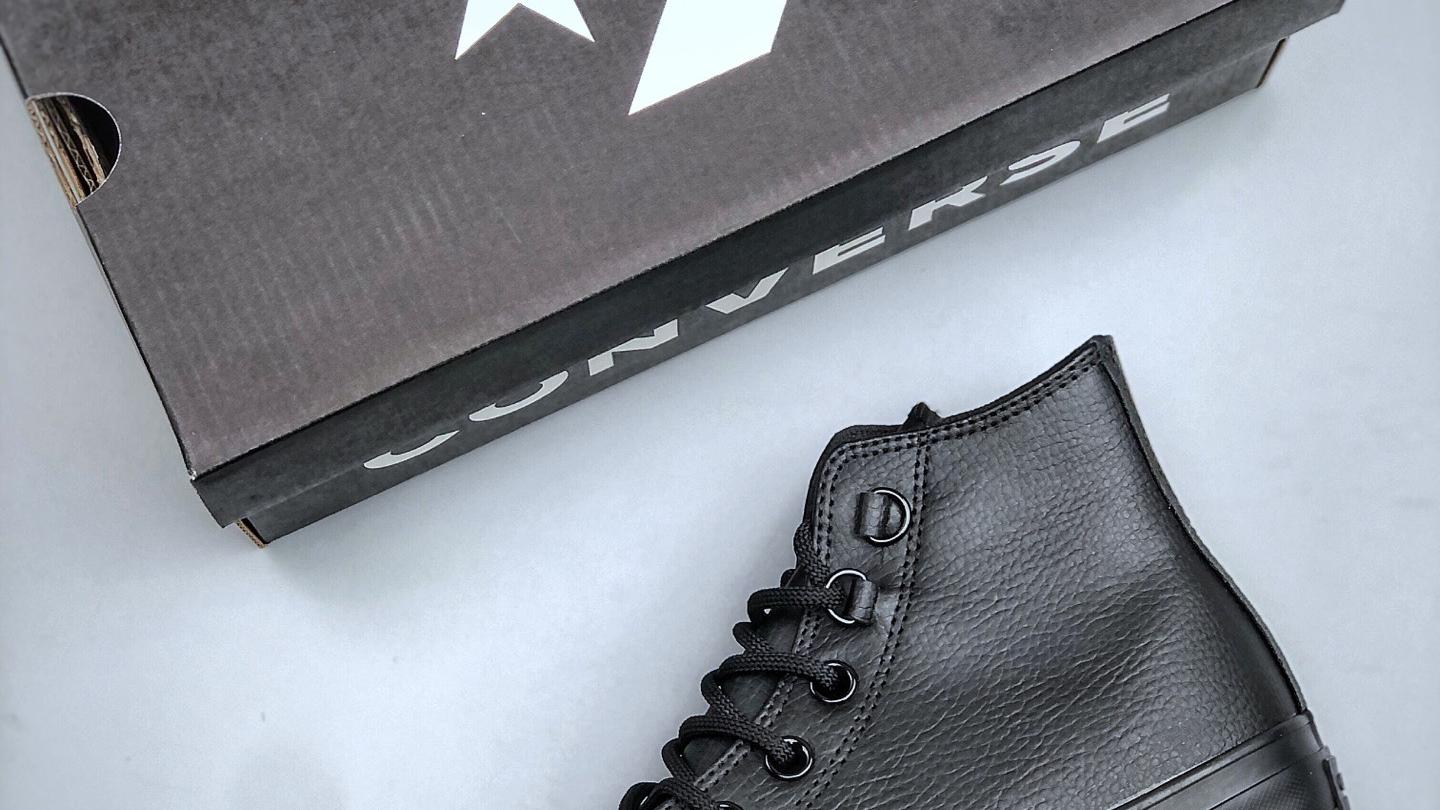 匡威黑武士皮面厚底休闲鞋