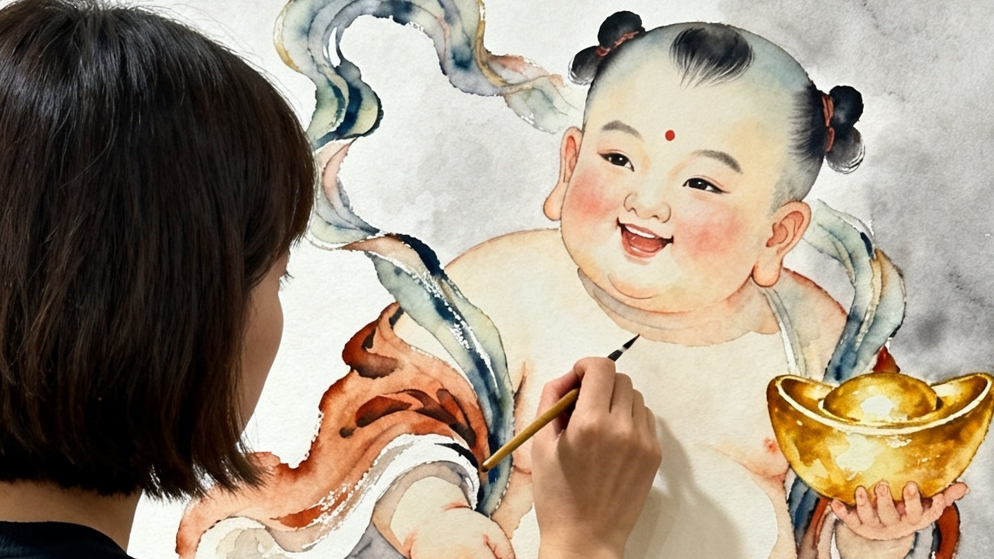 仓廪绘丰年，五谷祈盈仓‌——农耕画卷中走出的仙子