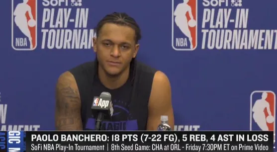 NBA附加赛，魔术客场97-109不敌76人。

此役，班凯罗全场22投仅7中，