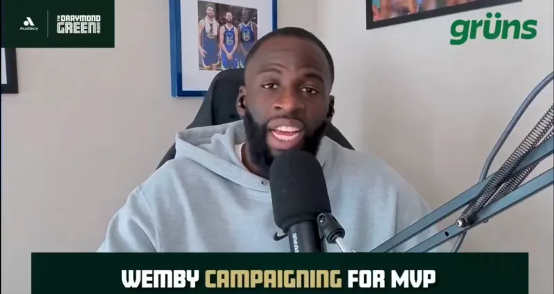 勇士前锋德雷蒙德-格林在播客节目中谈到了维克托-文班亚马参与MVP竞争的话题，认