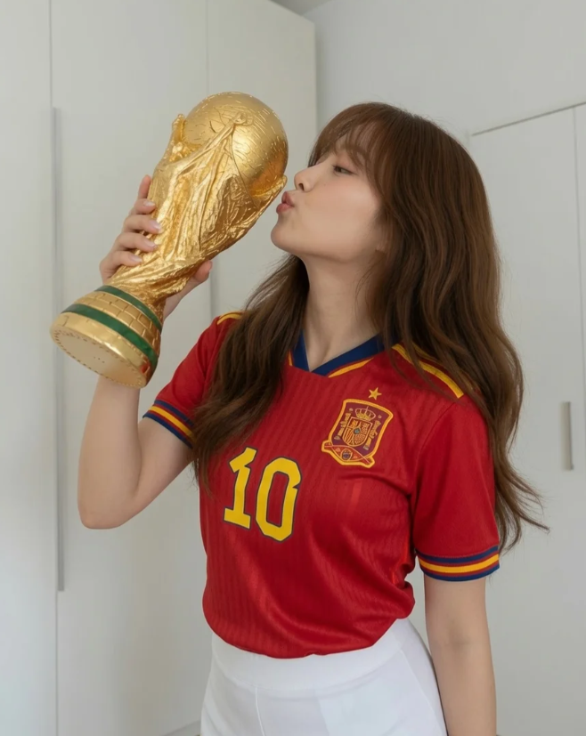 斗牛集美们，一起抱起大力神杯！⚽
女球迷准备好决赛的装扮了么？