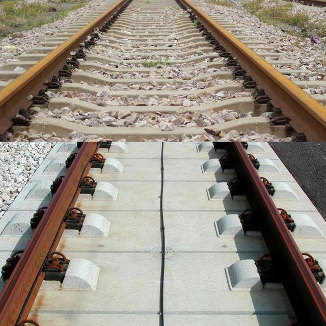 为什么一般普快列车轨道下有碎石, 而高铁没有?