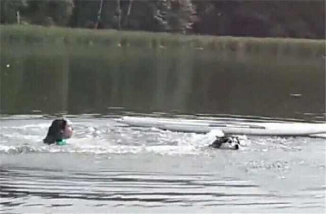 带阿拉斯加划船 结果成了落汤鸡