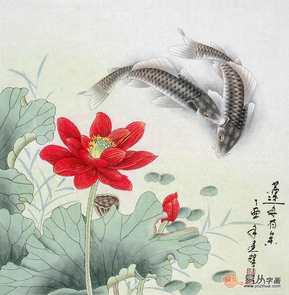 餐厅挂什么字画比较合适,吉祥画年年有"鱼"是佳选