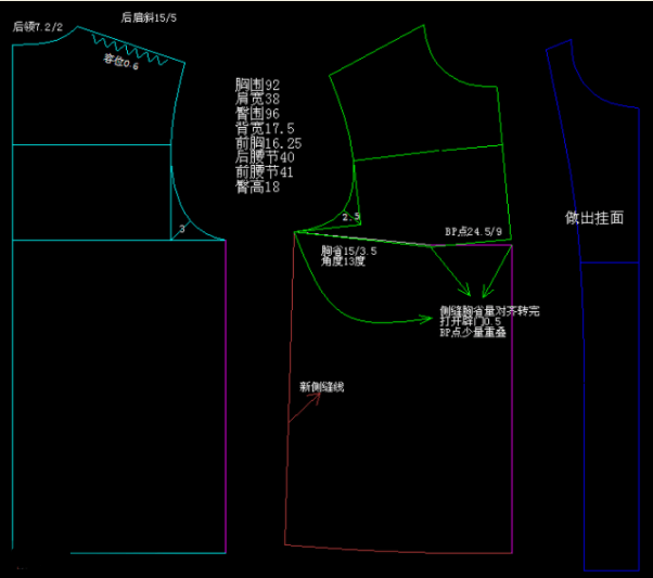 无胸省女装原型变化-服装打版