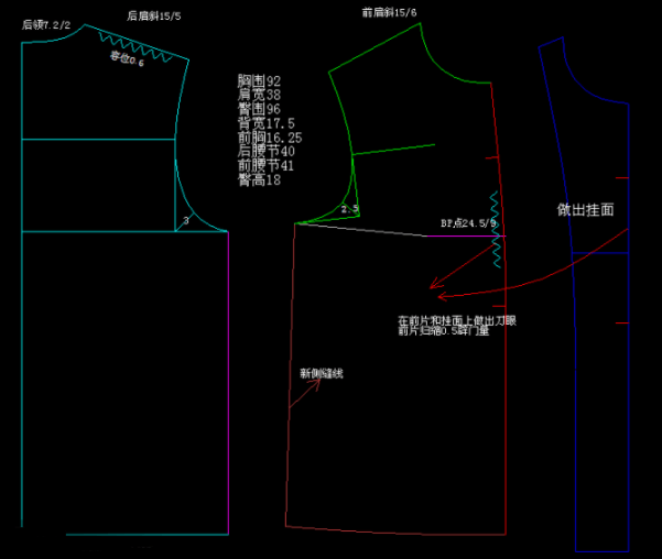 无胸省女装原型变化-服装打版