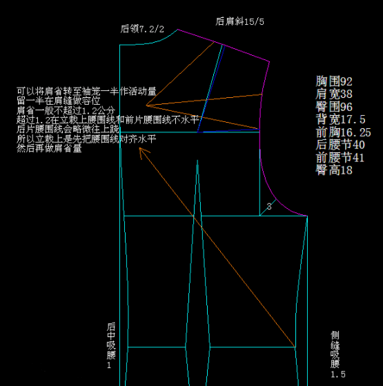无胸省女装原型变化-服装打版