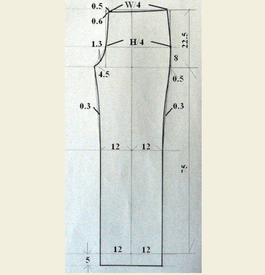 无褶西裤服装制版教程