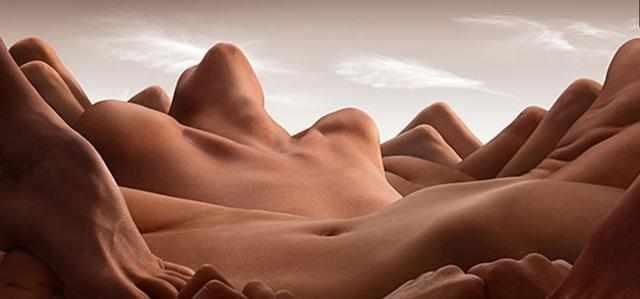 摄影师还真是大骗子, 还以为是峡谷山峰, 谁知是真相是大腿和细腰