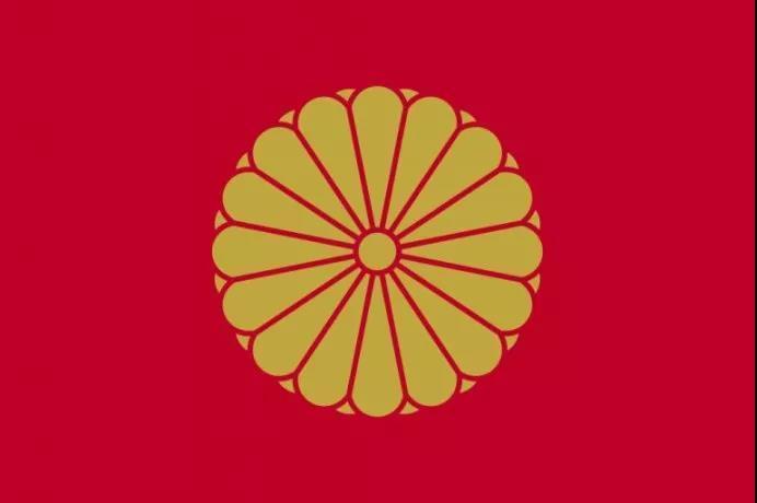 日本天皇旗上的就是十六瓣八重表菊纹.图片:zscout370 皇室仪制令