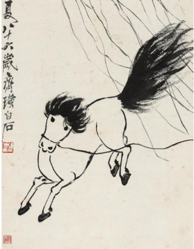 忘年之交的齐白石和徐悲鸿各画一匹马, 你来评评你更喜欢哪匹马?