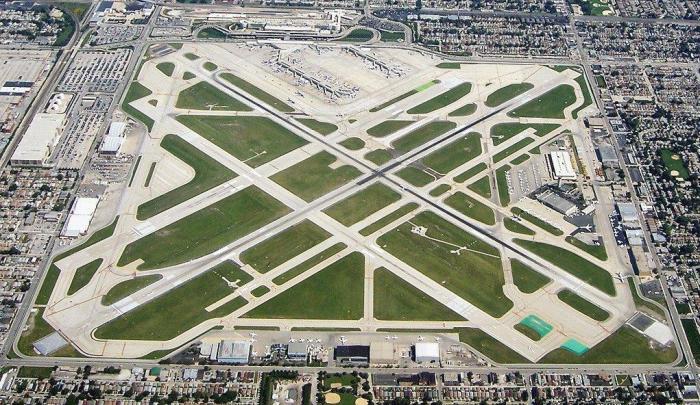 芝加哥机场跑道图片