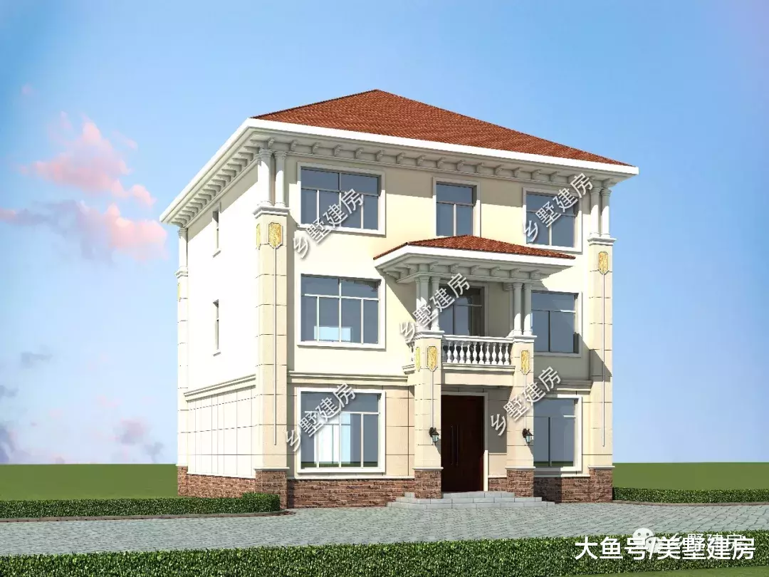 11.76X11.76米三层欧式别墅，保留土灶设计，生活美滋滋！