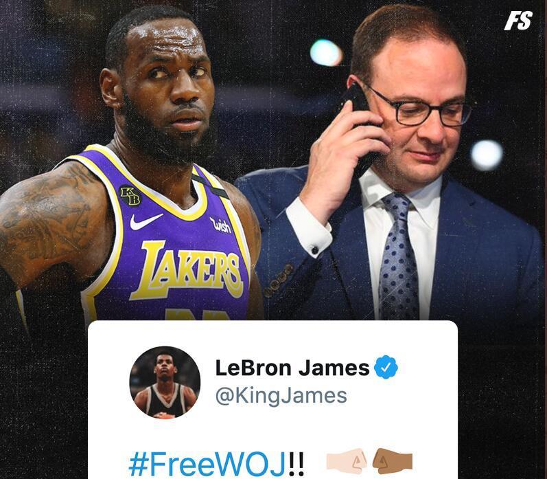 郭艾伦|詹姆斯力挺Woj！美议员要求NBA球衣印上攻击中国言论！Woj： 去你X的