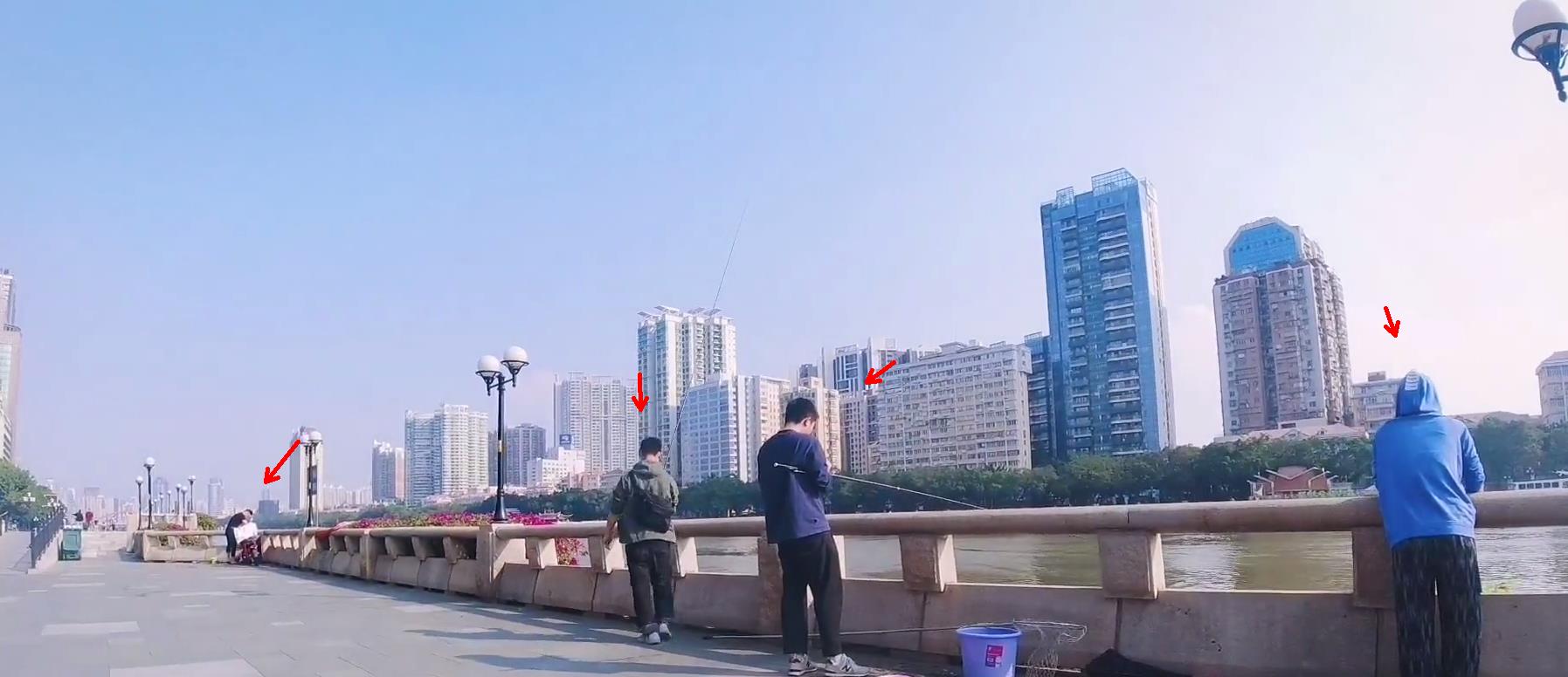 珠江|实拍广州珠江边的职业钓鱼人，一条大鱼卖50元，有人一天挣四五百