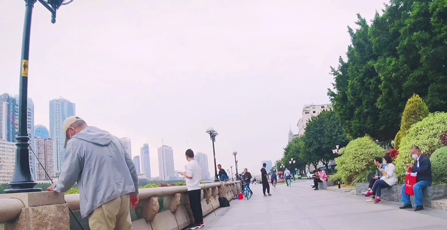 珠江|实拍广州珠江边的职业钓鱼人，一条大鱼卖50元，有人一天挣四五百