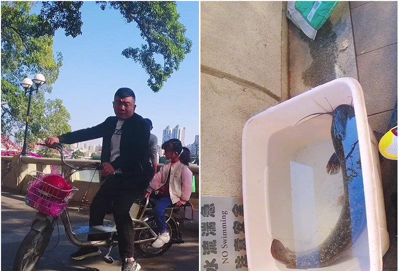 珠江|实拍广州珠江边的职业钓鱼人，一条大鱼卖50元，有人一天挣四五百