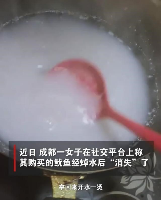奶豆育儿 女子买鱿鱼泡发焯水后“消失”，专家解释遭群嘈，记得人造鸡蛋吗