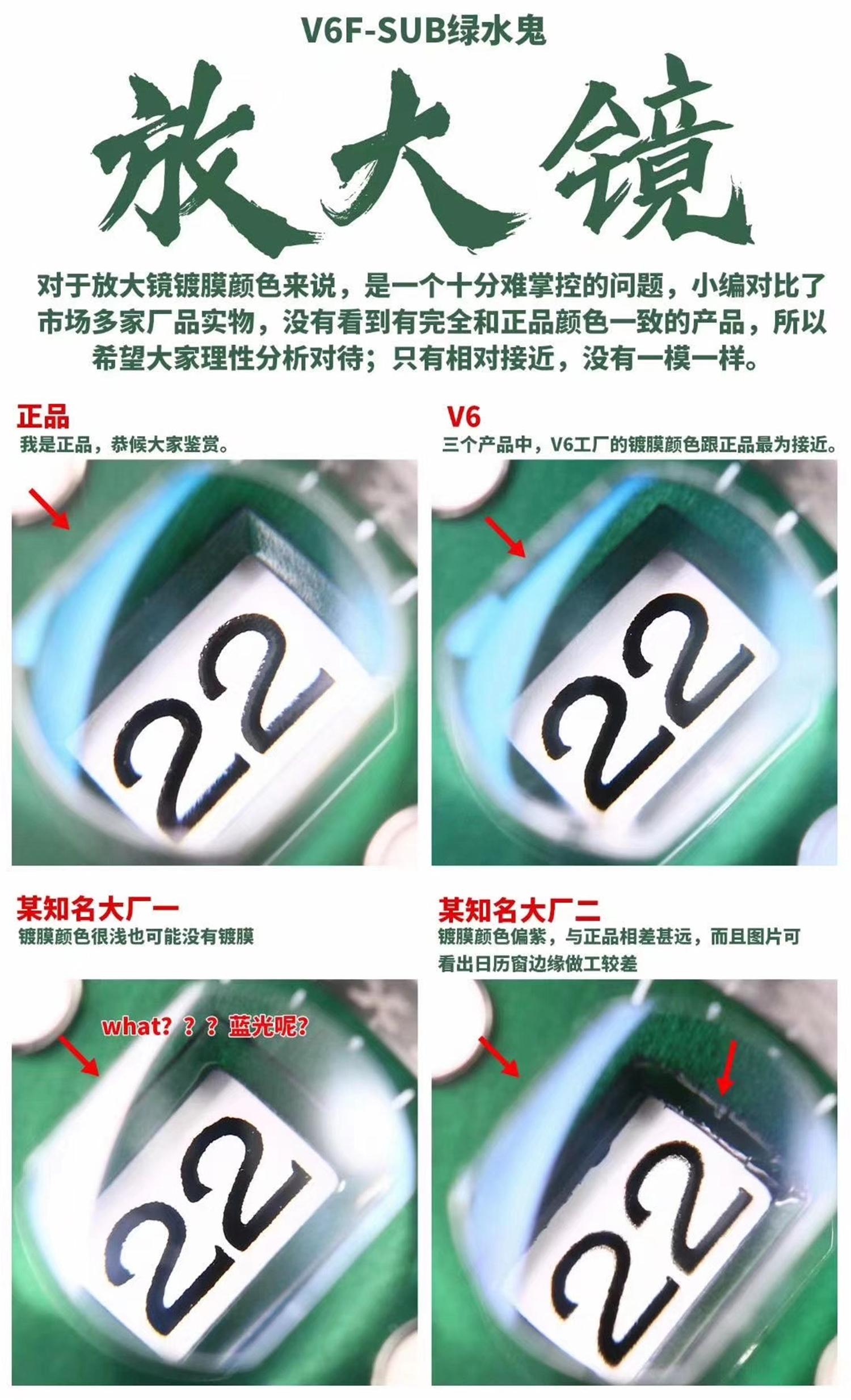 评测|版本这么多？来看看HBB首发绿水鬼对比各版本评测