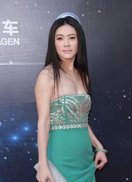 娱乐圈|田海蓉才是尤物身材，穿一字抹胸裙走红毯，昂首挺胸太有女神范