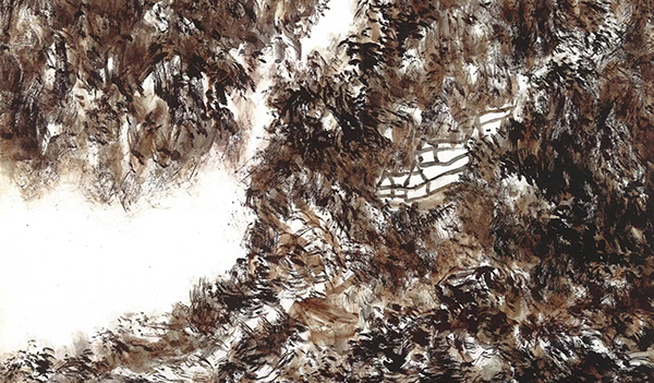 山水画《鸡脚山中》行笔奔放、化静为动,追山而走