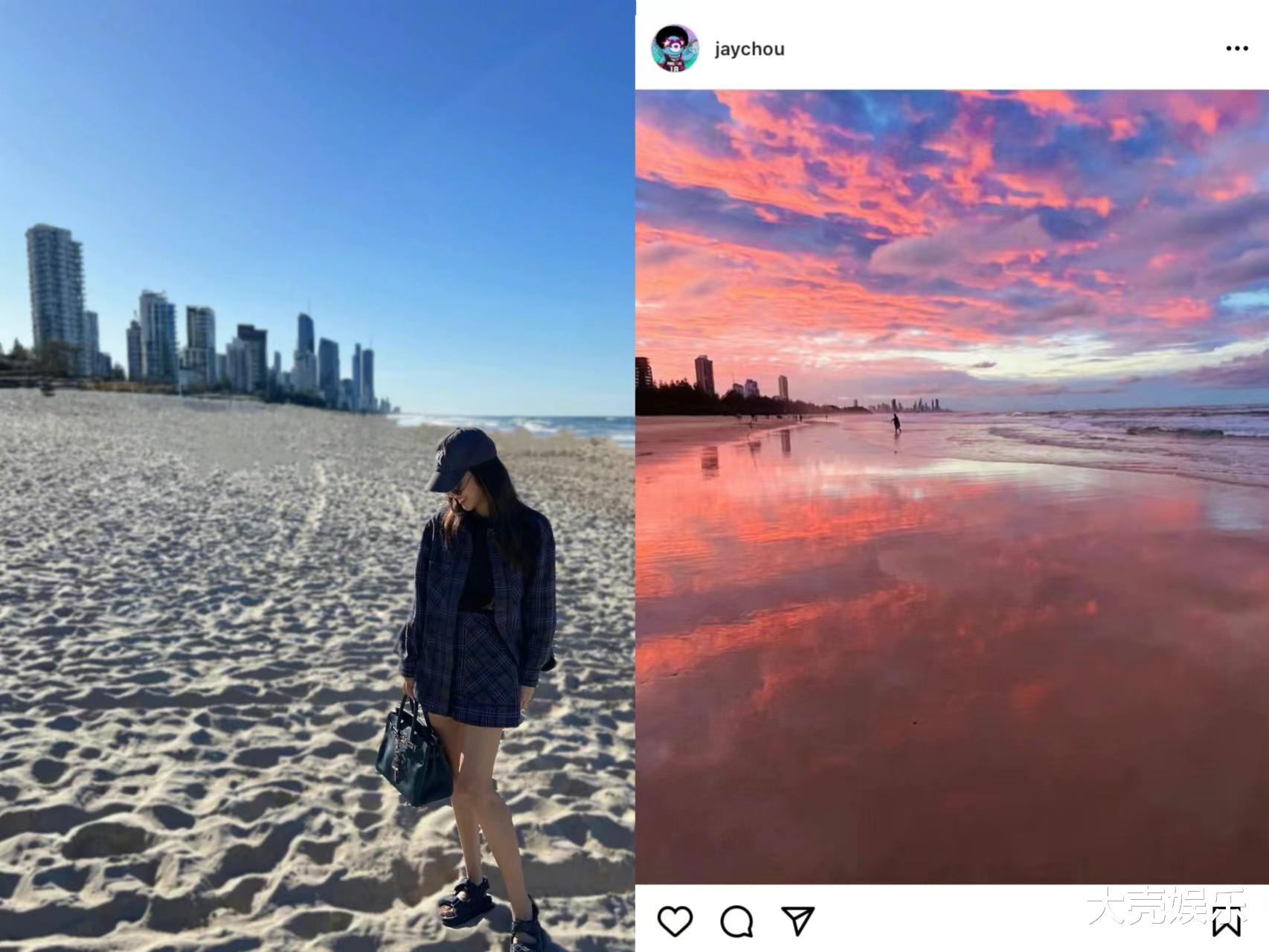 周杰伦|什么情况？周杰伦侯佩岑晒同款旅行照，照片拍摄地点和角度都一样