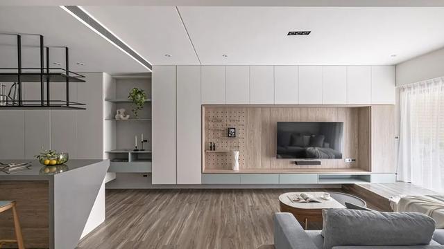 在客厅做L型地台和大柜子有多爽?看完她家,我实名羡慕了