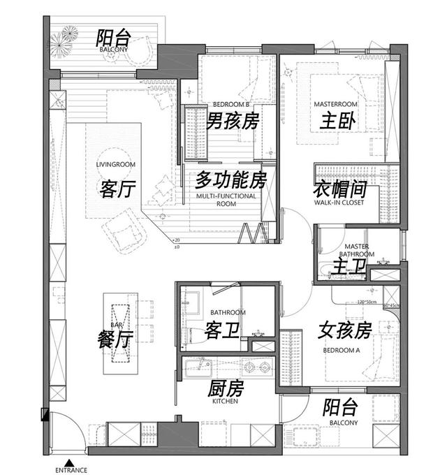 在客厅做L型地台和大柜子有多爽?看完她家,我实名羡慕了
