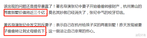 张纪中|曝张纪中小31岁娇妻转移3亿房产，到丈母娘名下，男方以离婚威胁