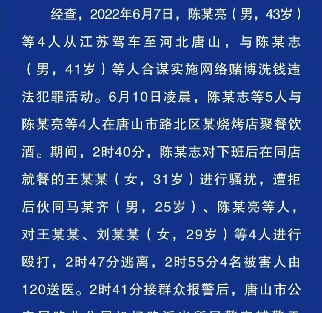 唐山被打女子，二级轻伤，伤势稳定，施暴者陈继志被判三年以上有期徒刑